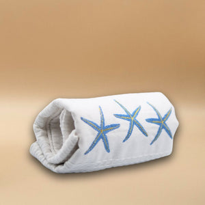 Towel - Hand Towel Star Fish Embroidered -Waffle Weave