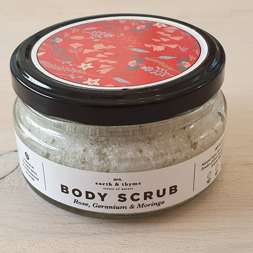 Herbal Scrub Rose Geranium & Moringa 200 mls