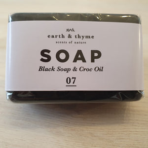 Soap Croc -  Black Glycerin / Charcoal and Croc Oil Soap 170 grm