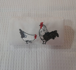 Towel - Hand towel Chicken Embroidered Waffle Weave