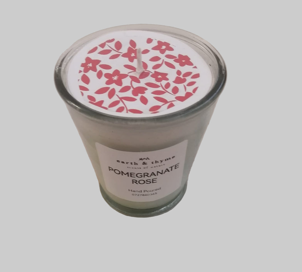 Candle    Clear Glass - Pomegranate Rose