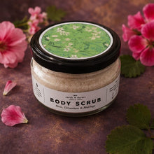 Load image into Gallery viewer, Herbal - Body Scrub Rose Geranium &amp; Moringa 250 mls
