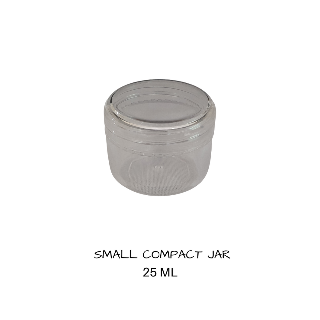 Plastic Cosmetic Jar Flat Base Nat & Lid  25 mls