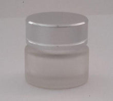 Load image into Gallery viewer, Glass Cosmetic Jar Frosted With Silver Lid 15mls
