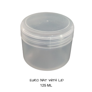 Plastic Cosmetic Euro Jar  Natural 250 mls