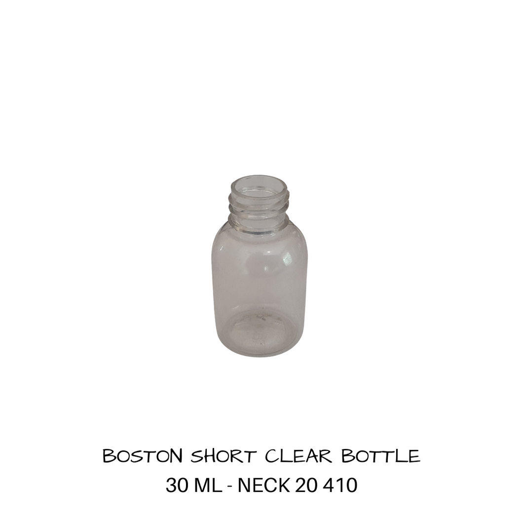 Plastic Boston Bottle  30 mls