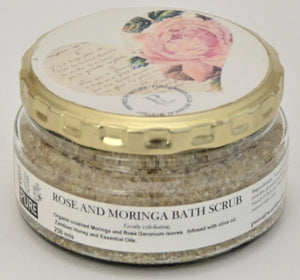 Herbal Scrub Rose Geranium & Moringa 200 mls