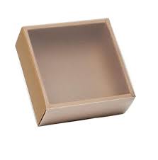 Box Kraft Square Box With PVC lid  EPPFR098C